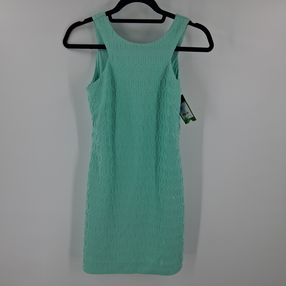 Lilly Pulitzer Mango Shift Dress in Poolside Blue Retro Jacquard Knit Size XS